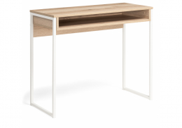 Компьютерный стол Лео Лофт дуб делано светлый / белый матовый (39x75)