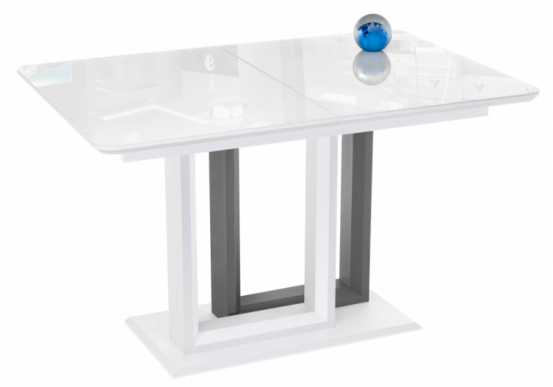 Стол стеклянный Санса белый / белая шагрень (80x76). 