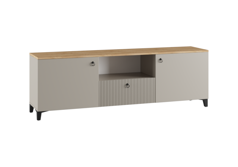 ТВ-тумбы Ника ПВШ бежевый мат-05 / кашемир / дуб делано (150x41x61,6). 