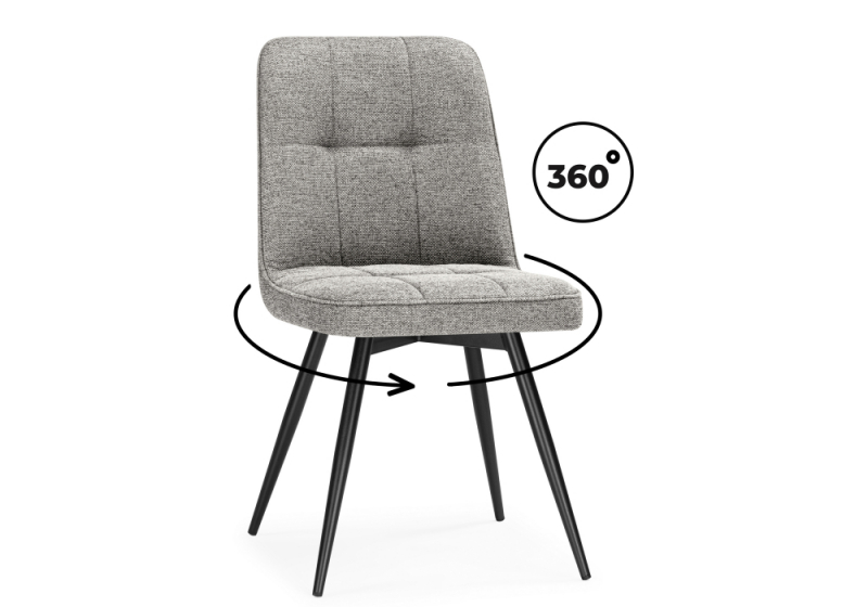 Стул на металлокаркасе Texas 4 поворотный бежевый / черный (46x57x86). 