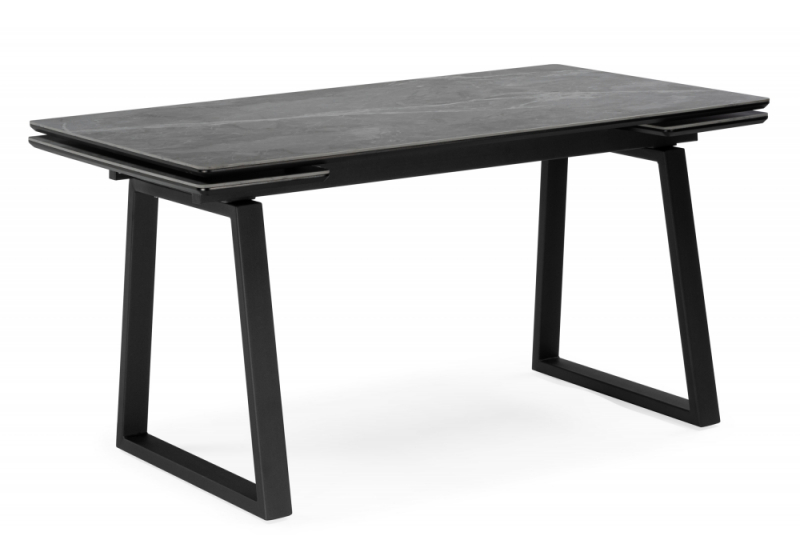 Керамический стол Джек 140(200)х80 серый мрамор larka grey / черный (80x75). 