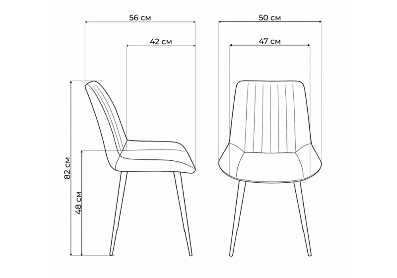 Стул на металлокаркасе Седа светло-серый (zd 960) / золотой np (50x56x82)