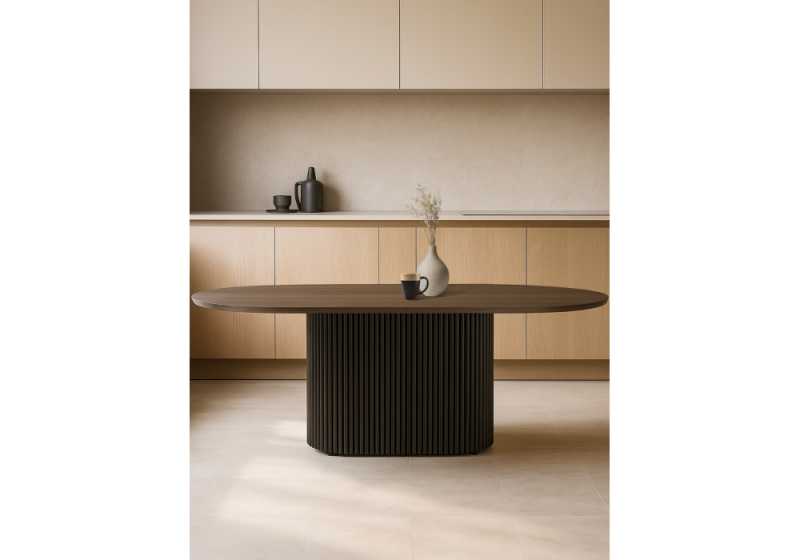 Стол деревянный Барон О 200 х 90 дуб кантри пленка / черный (90x75)