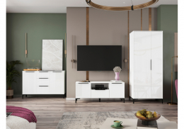 Готовая гостиная Иадама белый / белый глянец комплектация 1 (344,1x54,3x196)
