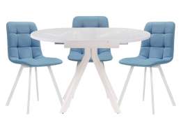 Обеденная группа Греси голубой / белый ()