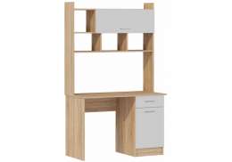 Компьютерный стол Бишоп 2 112х57х180 дуб сонома / белый (112x57x180)
