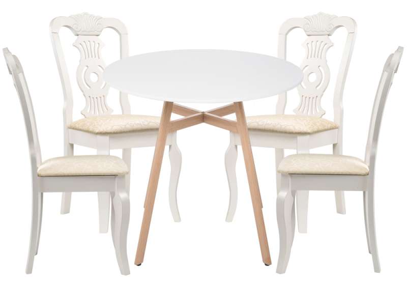 Обеденная группа Акутто 90 white (). 